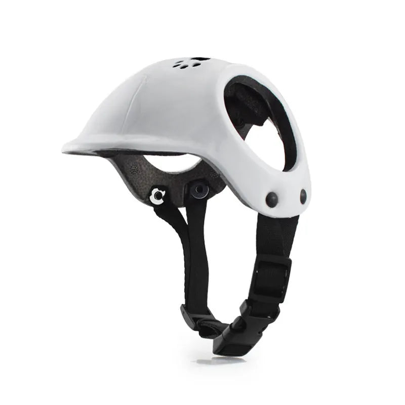 Plastic safety helmet for small to medium sized dogs in black colour