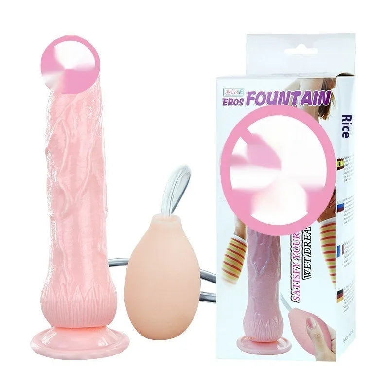 Flesh-coloured suction cup female toy showing 200mm length and 40mm width dimensions
