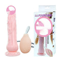 Flesh-coloured suction cup dildo showing 200mm length and 40mm width dimensions with strong attachment base