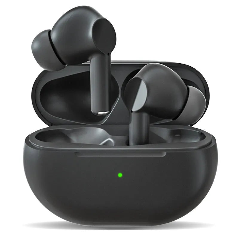 Pro4 Bluetooth wireless headset in black or white with charging case and earpieces