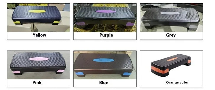 Grey Fit Step aerobics platform measuring 68x28x15cm with non-slip ABS surface for home workouts
