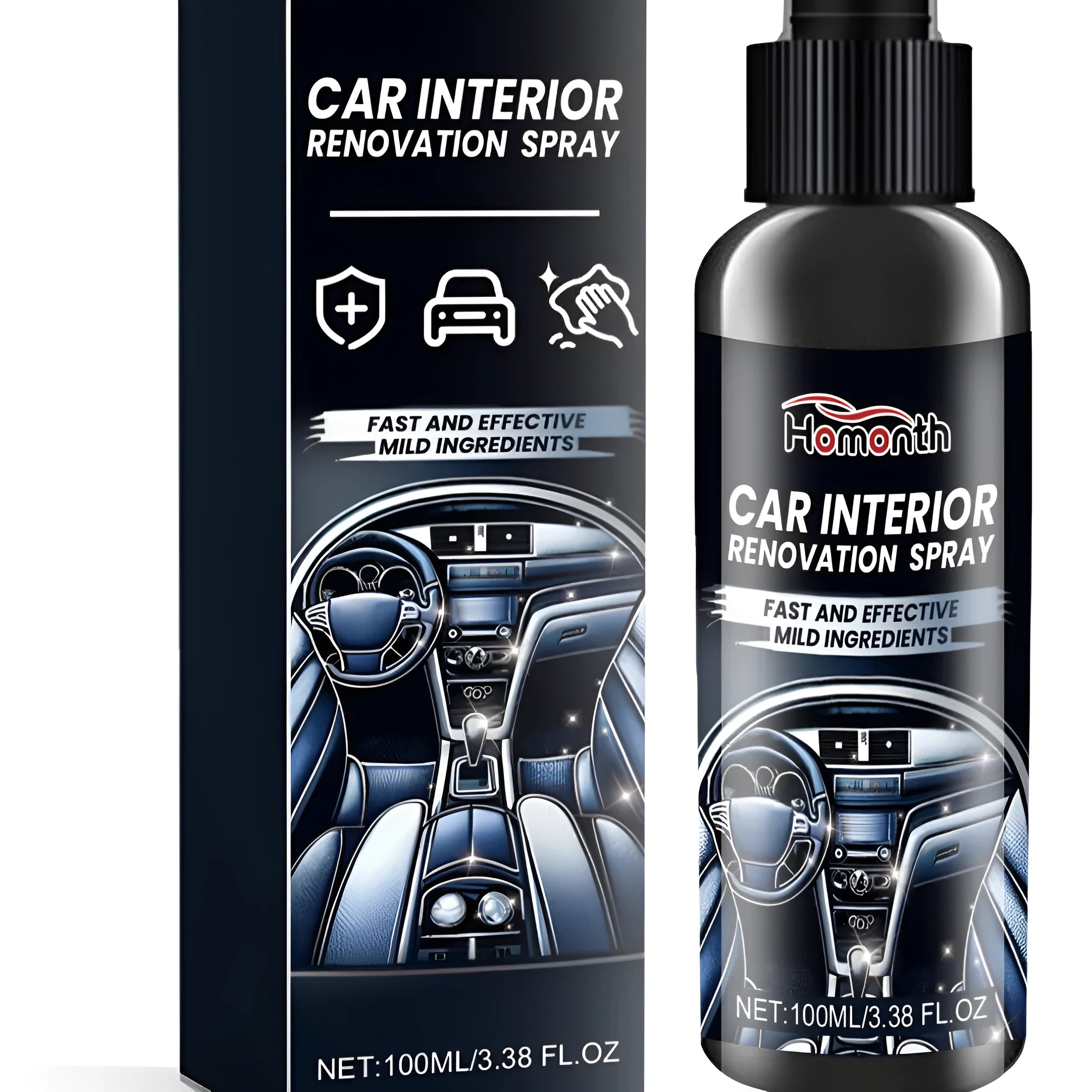 3.8x14.6cm car interior renovation spray canister for dashboard and seat cleaning
