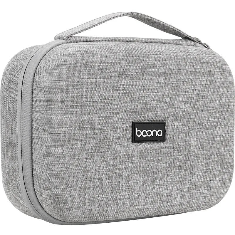 Multifunctional EVA digital storage bag in grey or black for data cables, headsets, and chargers, 3kg load