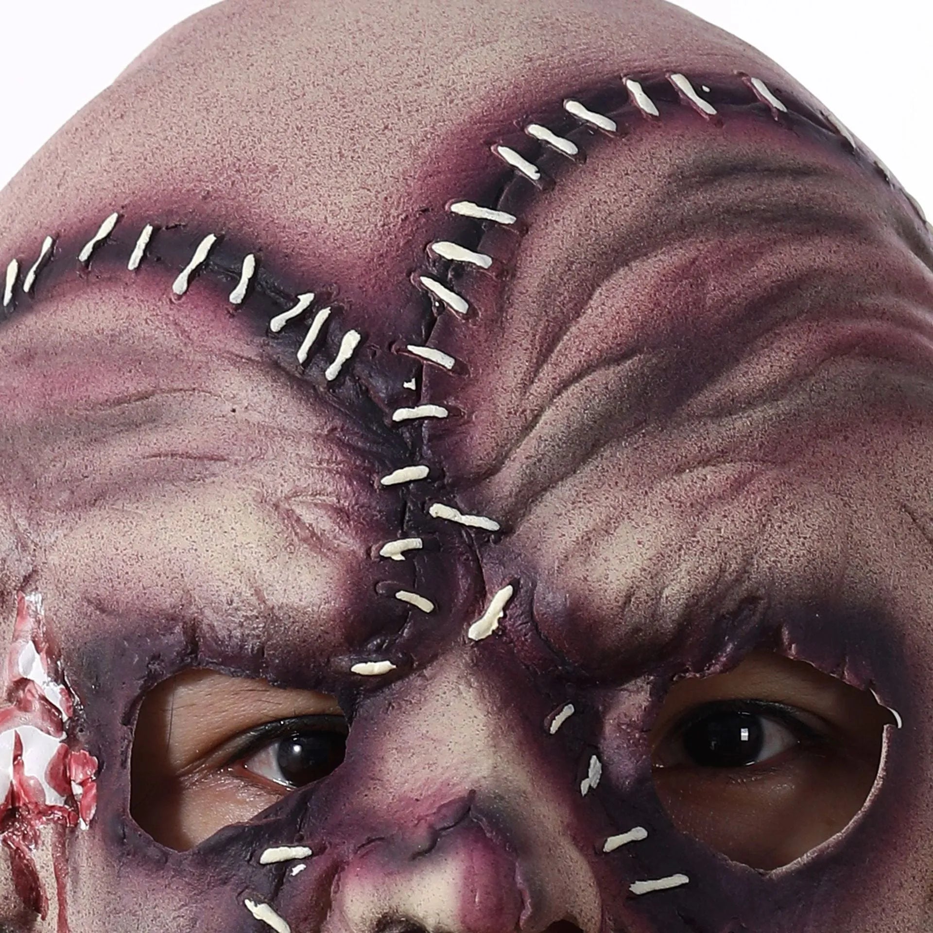 Three-sided grimace horror mask made from natural latex for Halloween costumes