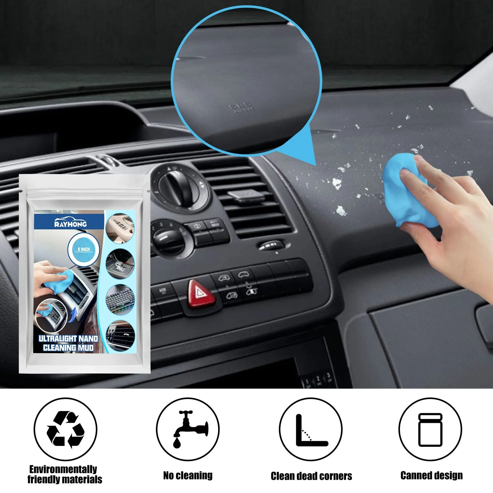 15x10cm car cleaning mud for removing dust from vents and keyboard gaps