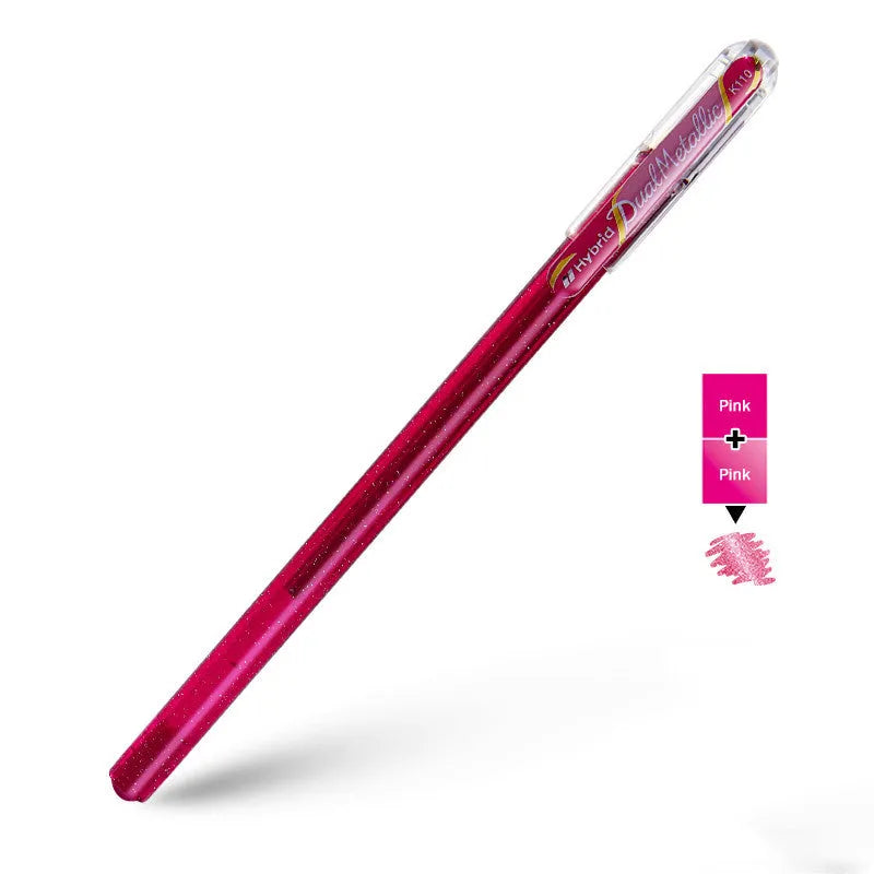 K110 1.0mm gel pen with pearlescent glitter ink in eight colour options.