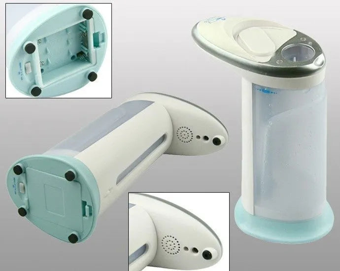 Black automatic liquid soap dispenser with smart sensor, 400ml capacity, non-drip design