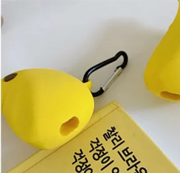 Yellow banana-themed silicone protective case for Apple AirPods Pro with waterproof features