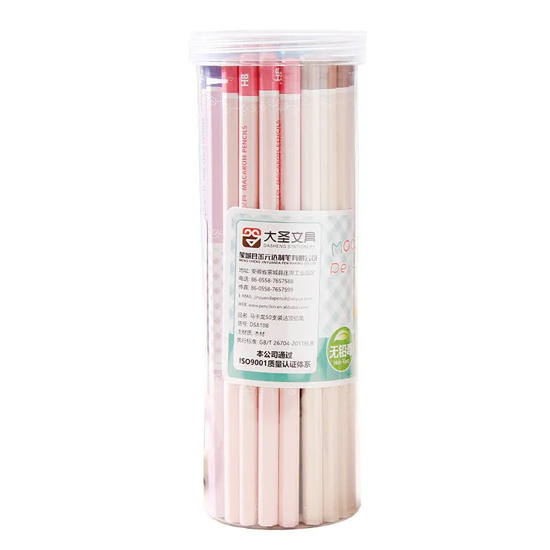 Basswood thermal transfer pencil with hexagonal barrel showing HB hardness marking on thermal paper