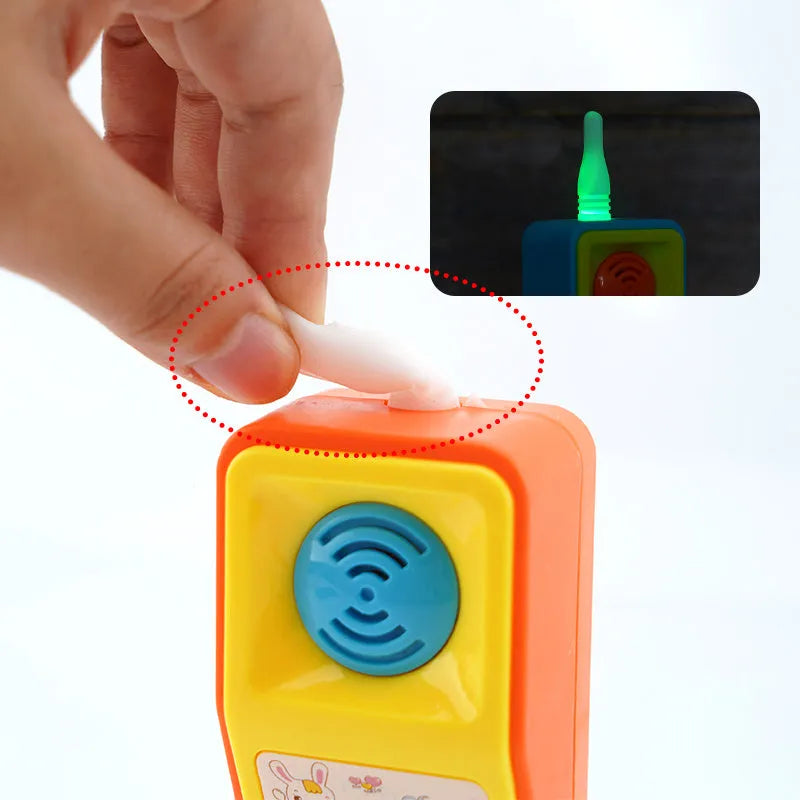Battery-operated music cartoon animal toy with sound and light features for 3-year-old children