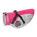 Fleece-lined waterproof zip-up dog jacket in blue, pink, purple or red, sizes S to 5XL