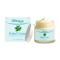 100g tube of relief cream with peppermint, shea butter, and olive oil ingredients