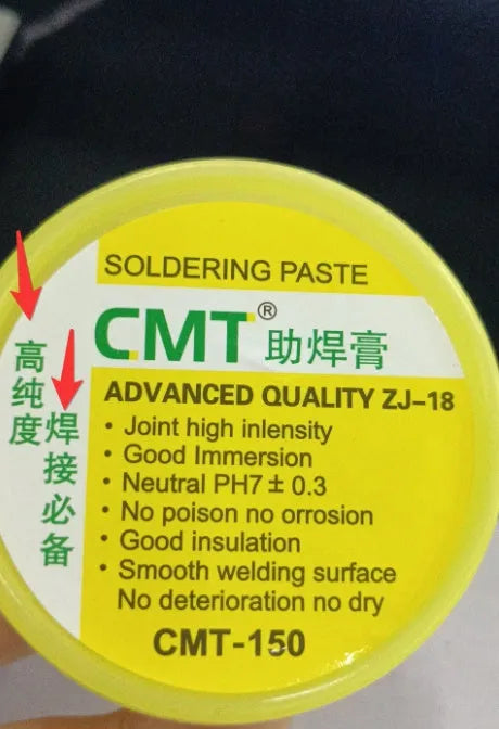 CMT series soldering flux paste in 50g or 85g formats for electric soldering irons
