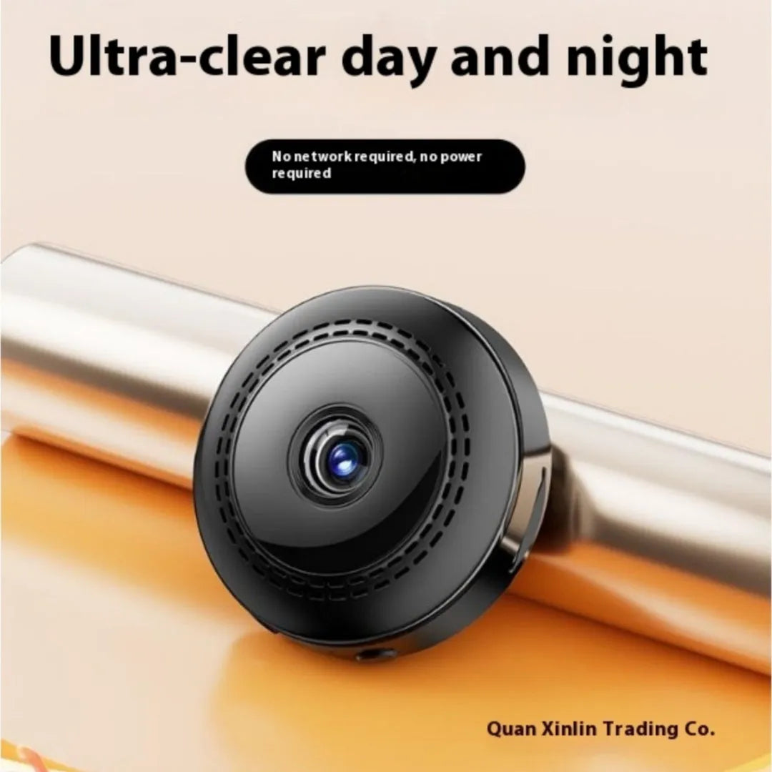 Wireless 360-degree security monitor with compact design for plug-in-free property surveillance