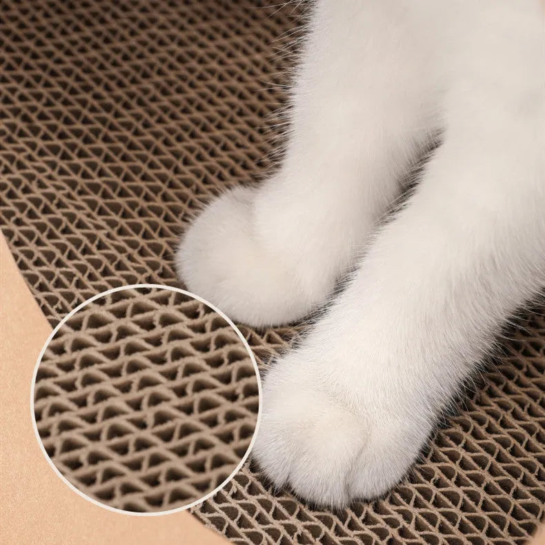 Brown washable kraft paper cat nest with integrated corrugated paper scratching board