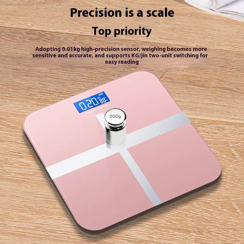 Household human body weighing scale with 26x26 cm platform in Cross Ice Crystal White colour