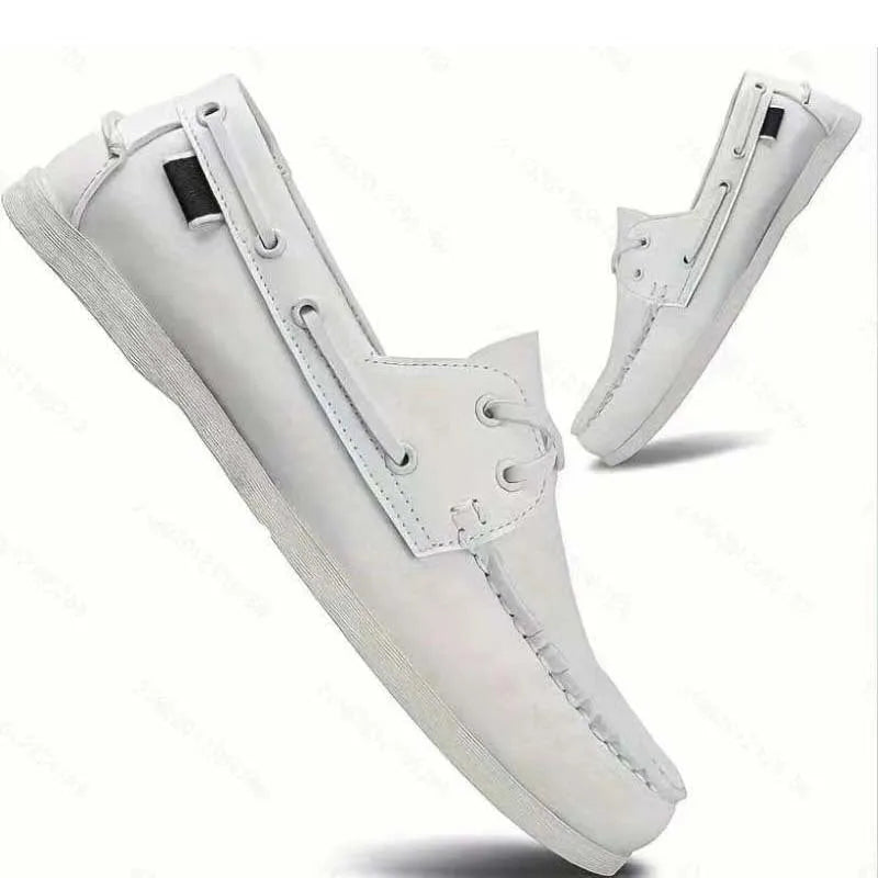 Men's casual shoes with artificial PU upper and flat heel in four colour options