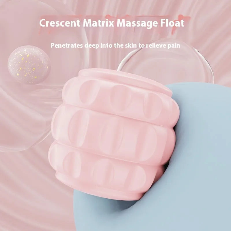 Handheld ring clip leg massage roller in choice of colours with double-row wheels.