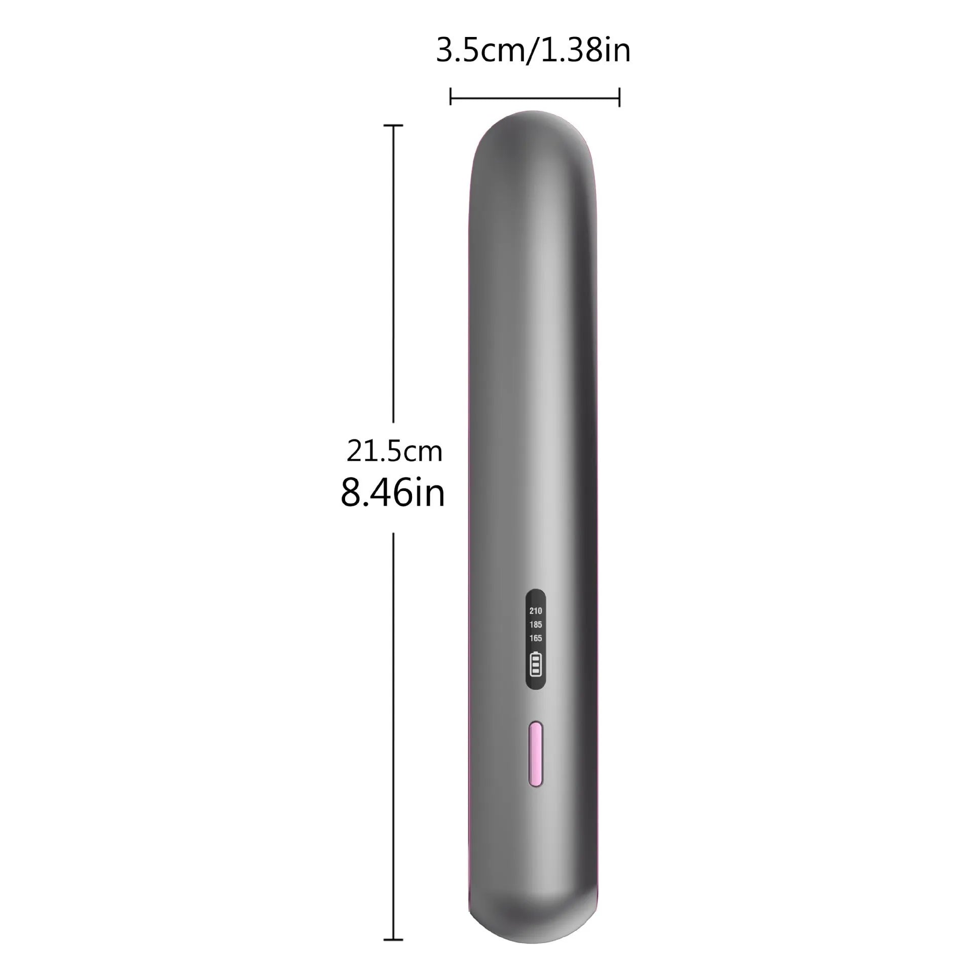 Wireless hair straightener with tourmaline ceramic plates in moon shadow grey colour