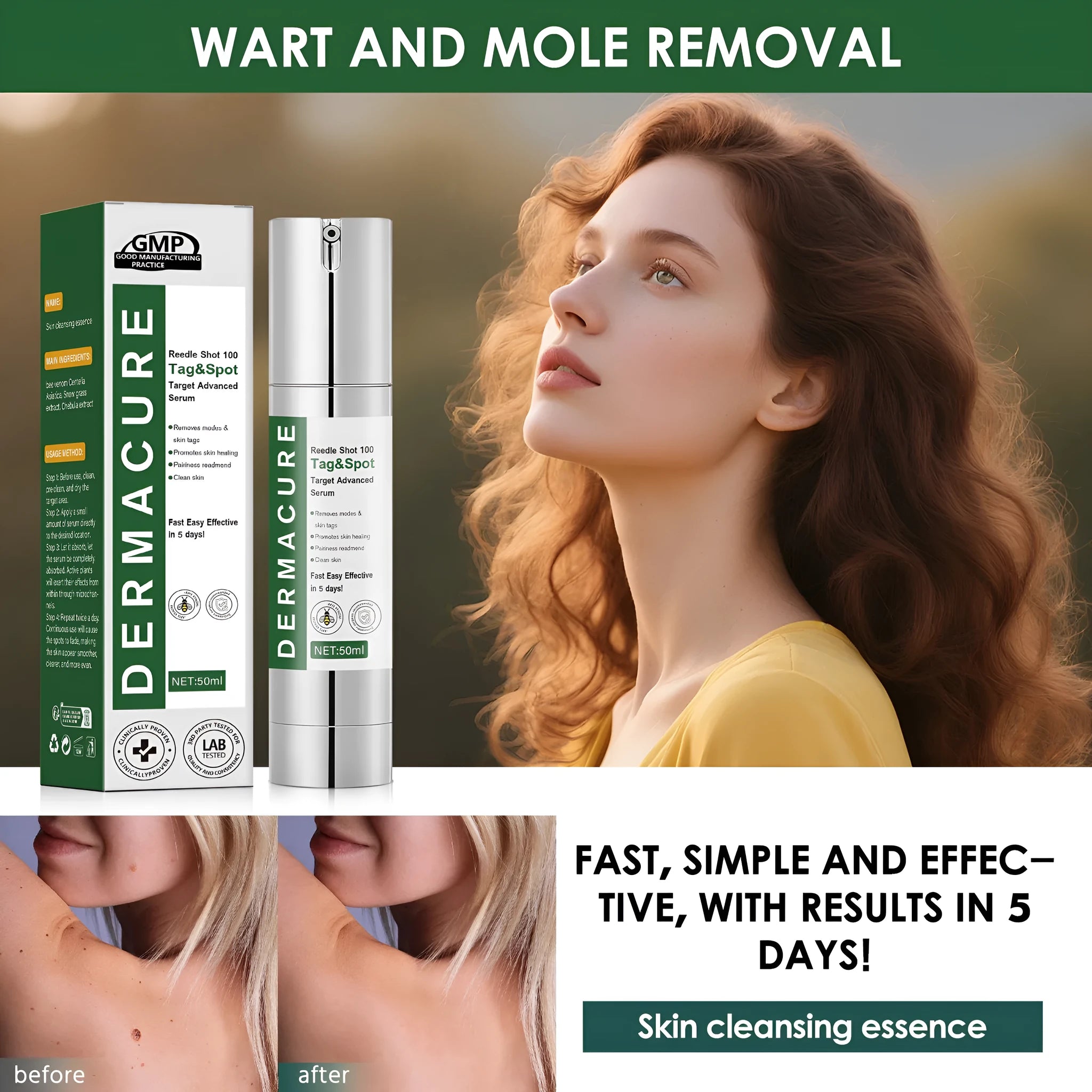 50ml bottle of gentle facial cleansing solution for daily skin care