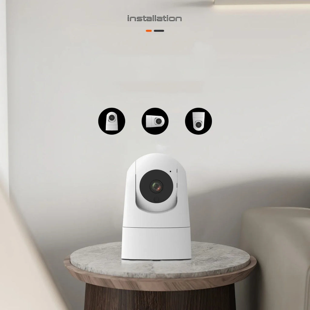 Indoor shake head camera with 1080p resolution and two-way voice feature for home security monitoring