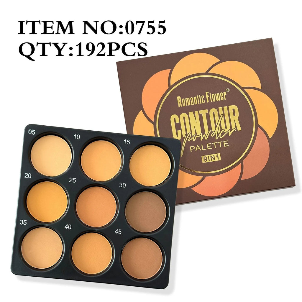 Dark matte makeup palette with 9 colours, repair disk, for punk INS national fashion styles