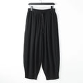 Loose fit linen harem pants with ankle ties in tapered design available in extended sizes L to 9XL