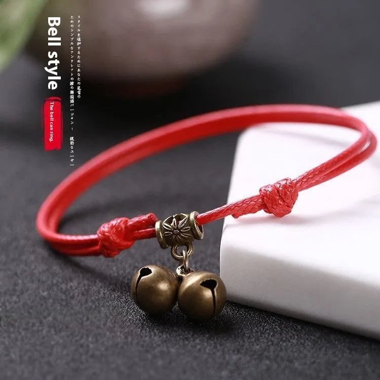 Adjustable nylon rope dog collar with brass buckle and optional bell in black, red, or coffee colour