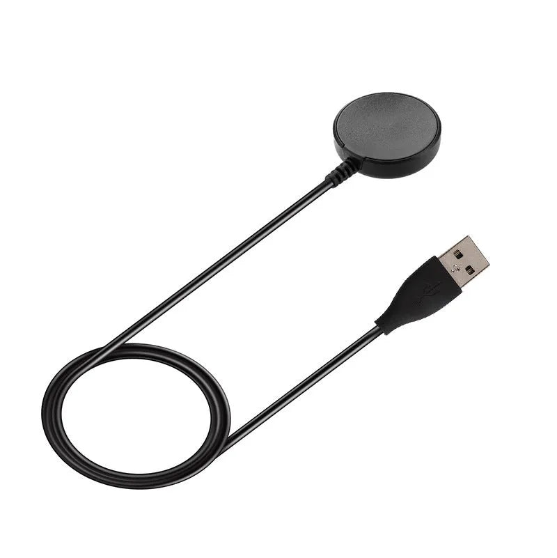 Black plastic USB watch charger with wireless fast charging dock for smartwatches