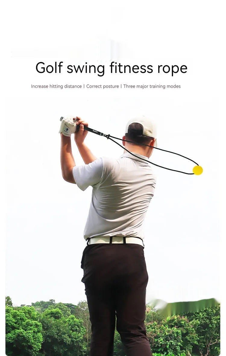 Black silicone elastic golf swing trainer for physical correction action practice