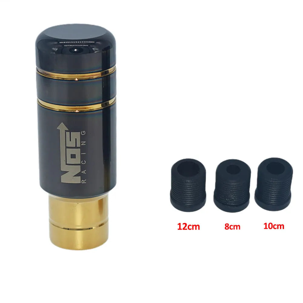 Roasted blue stainless steel gear shift head for cars with aluminium alloy construction and universal fit