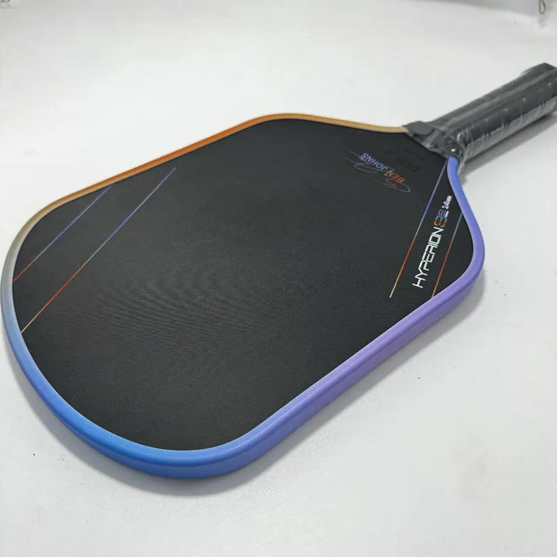 Aurora Multicolor Hyperion 3s pickleball racket with carbon fibre frame and Teflon cloth pattern matte finish