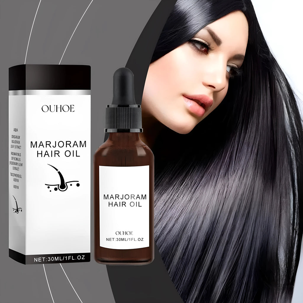 Marjoran Mi Hair Oil 30ml styling cream in bottle with marjoram and rosemary extract