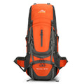 70L mountaineering backpack in baby blue, black, dark blue, green, lake blue or orange for hiking and camping
