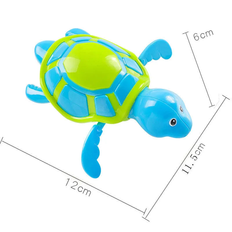 Plastic baby tortoise swimming toy for bath time water play with brain game accessory