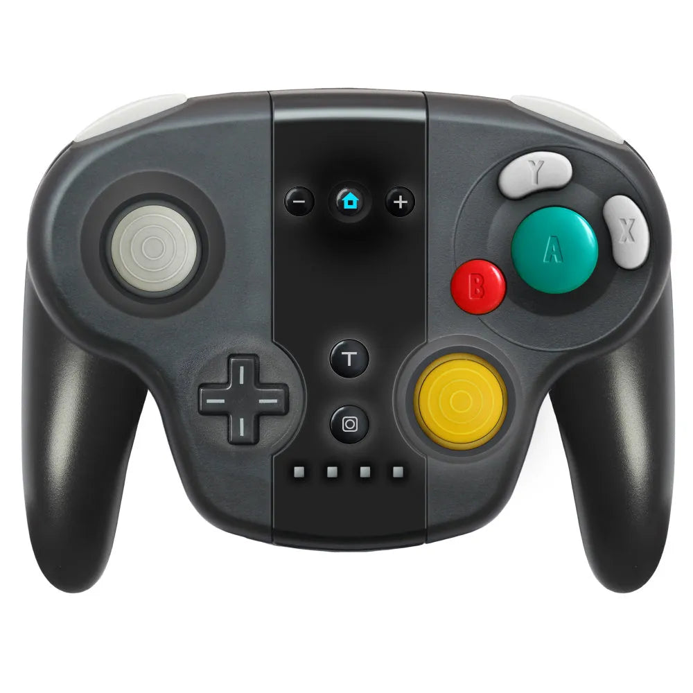 Black wireless gamepad with NFC function for Nintendo Switch and Windows PC gaming