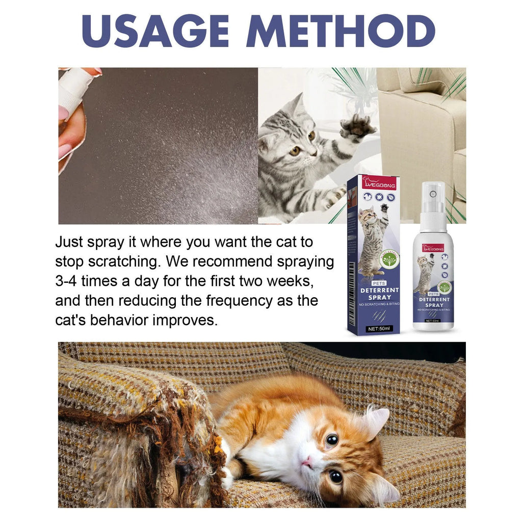 50ml pet anti-scratch spray bottle for dogs and cats to protect doors and sofas