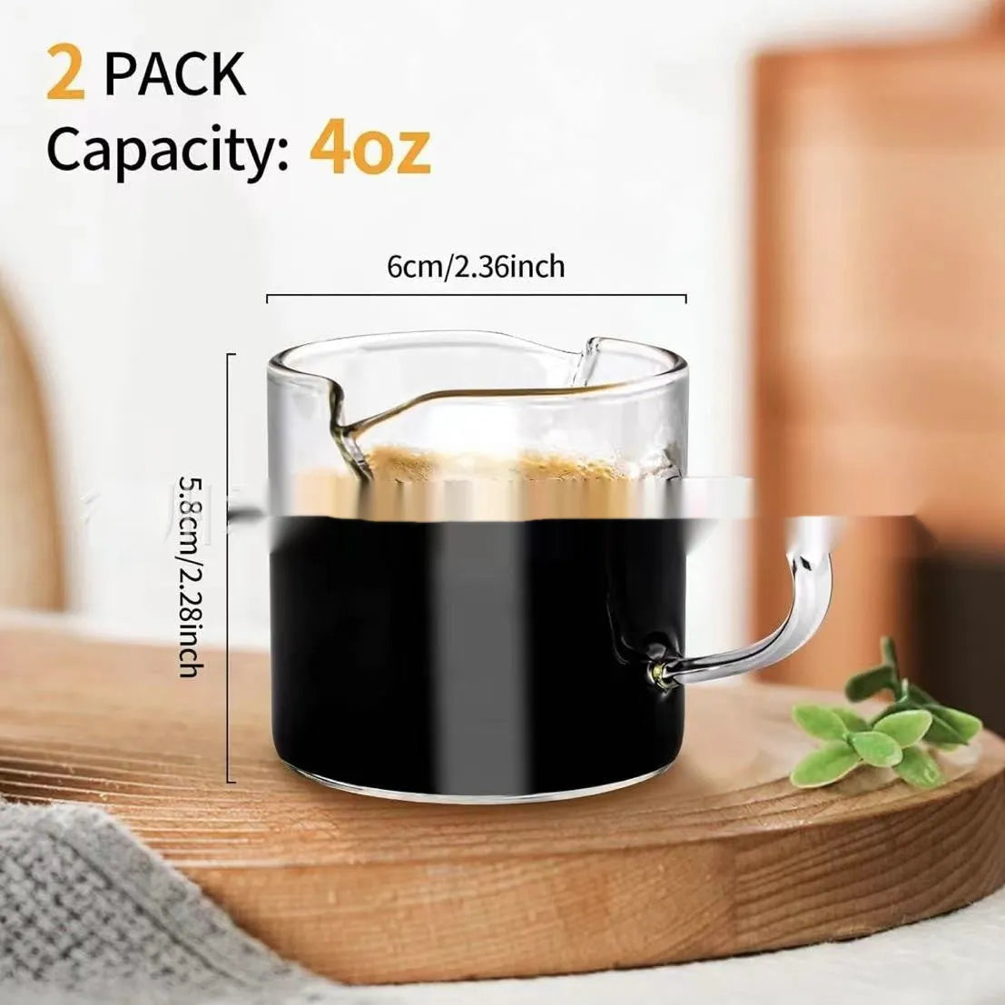 White transparent double mouth coffee glass with modern simple design