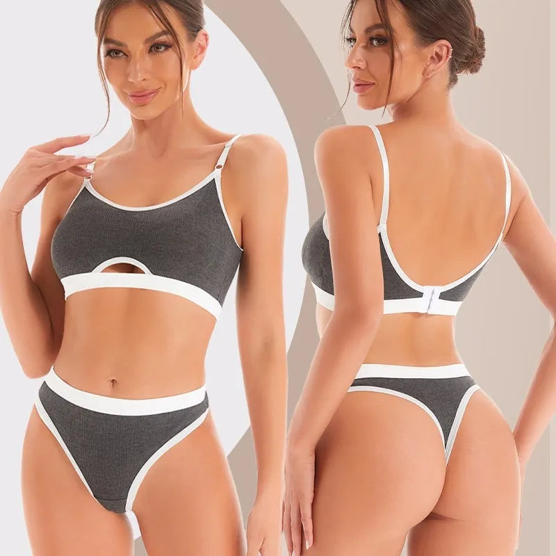 Sports underwear vest with fixed double-shoulder straps and underwired tube top in cotton fabric