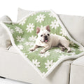 Cotton waterproof dog blanket showing quilt pattern design in multiple size options