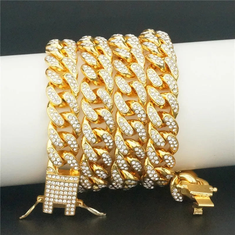 Hip hop alloy pet collar necklace in Gold, Rose Gold, or Silver, 20-70cm length, 12.5cm width