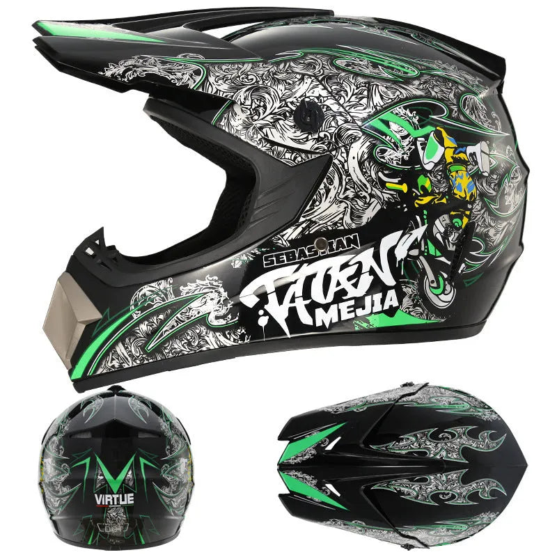 Adult kart cross-country helmet in ABS construction available in S, M, L, XL sizes