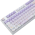PBT gradient purple rabbit key cap set for mechanical keyboard customisation with sublimation printing