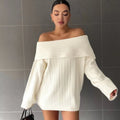 Women's loose fit long sleeve pullover sweater in acrylic fibre, shown in black colour.
