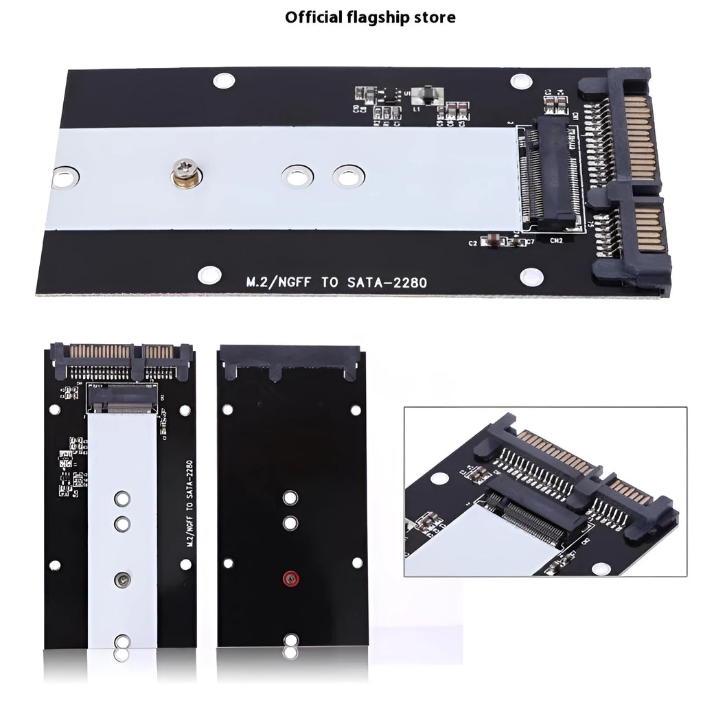 SSD adapter card for mSATA or M.2 NGFF to SATA3.0 with USB3.0 interface, available in three versions.