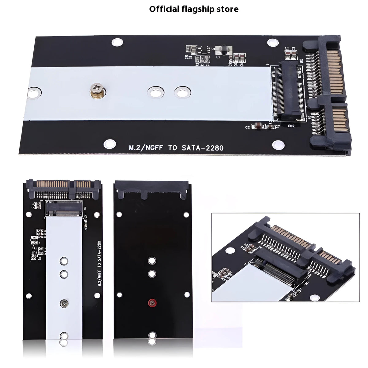SSD adapter card for mSATA or M.2 NGFF to SATA3.0 with USB3.0 interface, available in three versions.