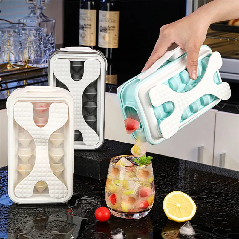 Silicone ice ball mould water bottle showing 2-in-1 design with modern minimalist style