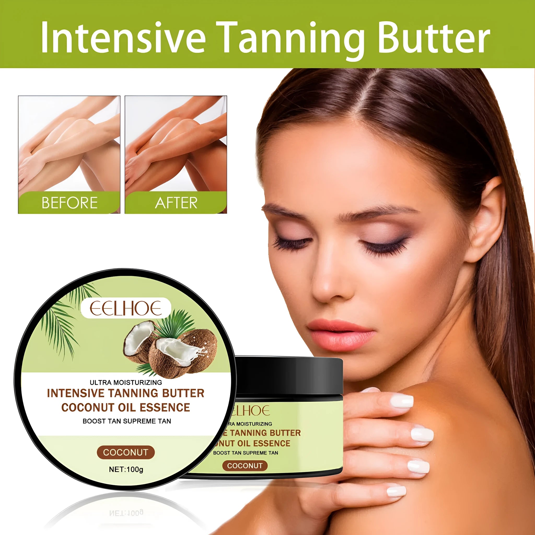 Coconut Help Black Frost Even Help Outdoor skin tanning cream tub, 100g size.