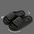 Leaf texture pattern EVA slippers showing moulded sole design for indoor non-slip use