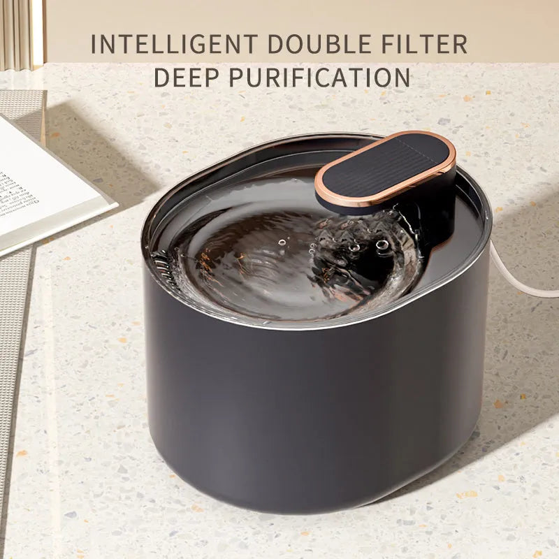 Automatic pet water fountain with USB cable, filter element, and water pump for cats and dogs